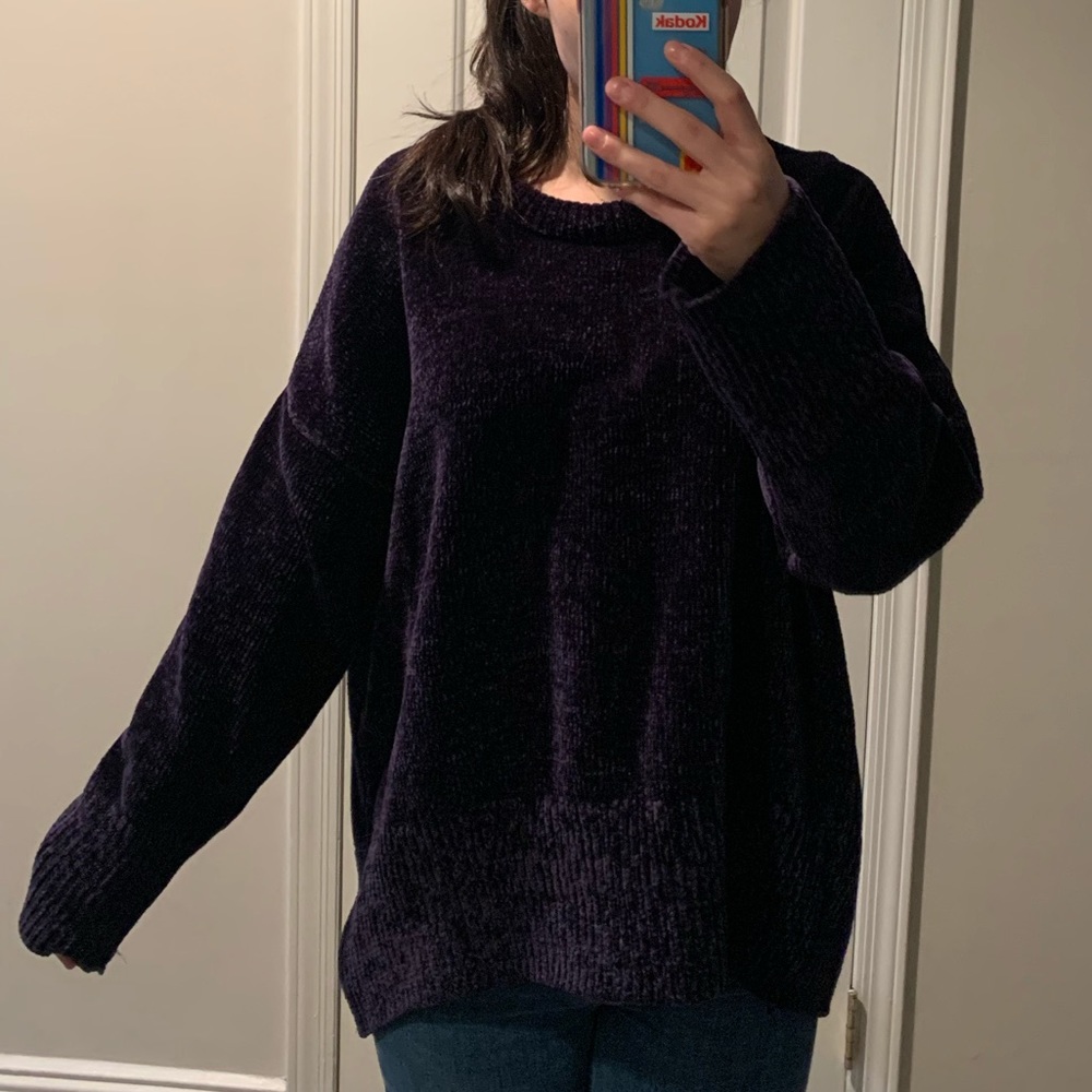 Blue/purple velvet sweater from ZARA